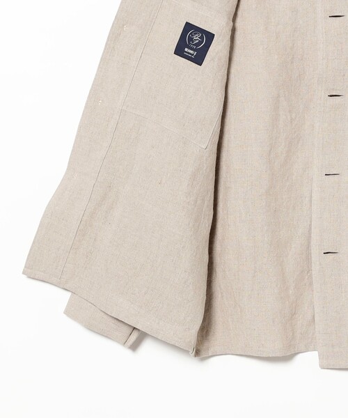 BEAMS F（ビームスエフ）の「リネン フレンチ カバーオール（ブルゾン・メンズ・ブラック/ベージュ・M/S/L）」の7枚目の写真