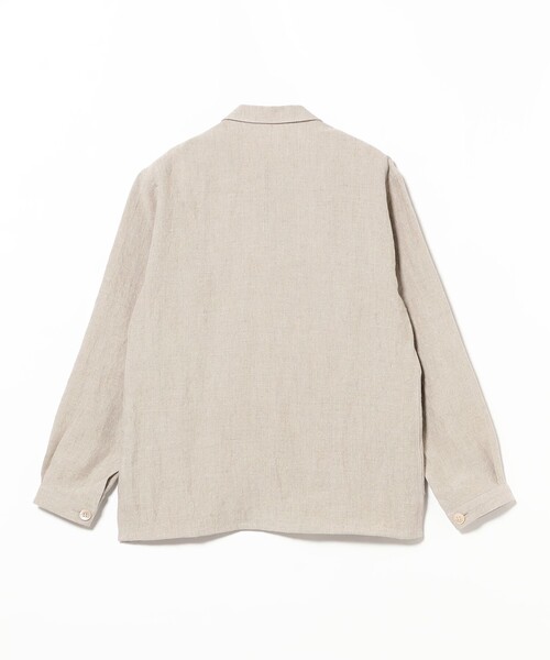 BEAMS F（ビームスエフ）の「リネン フレンチ カバーオール（ブルゾン・メンズ・ブラック/ベージュ・M/S/L）」の6枚目の写真