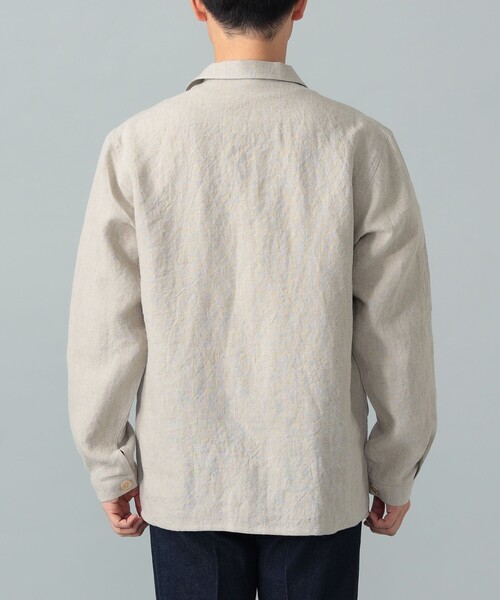 BEAMS F(ビームスエフ)の「リネン フレンチ カバーオール(ブルゾン・メンズ・ブラック/ベージュ・M/S/L)」の7枚目の写真