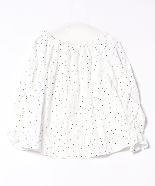 i-dare(アイディア)の「【i-dare】ドットフレアオフショルダーチュニック(シャツ/ブラウス・レディース・ホワイト・SMALL/MEDIUM/LARGE/X-LARGE)」の2枚目の写真
