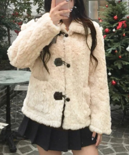 ビビアンタムviviantamファー付きダッフルコート アイボリー セール】ファードッキングダッフルコート（ダッフルコート