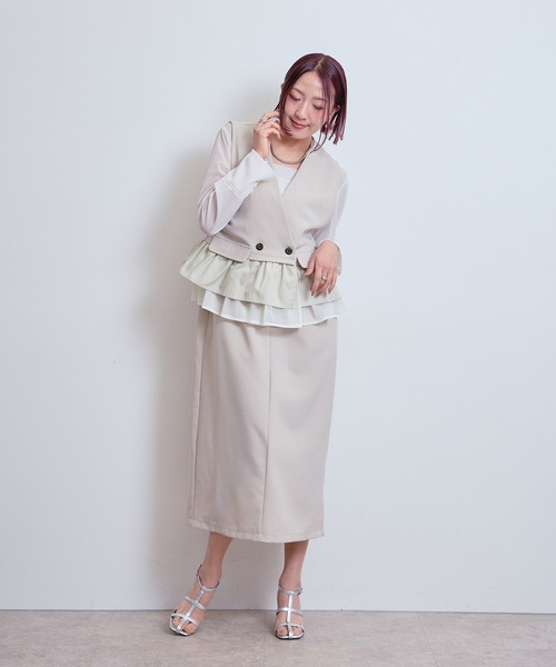 LHELBIE(レルビエ)の「シアースリーブワンピース(ワンピース・レディース・ブラック/ネイビー/ベージュ・M)」の21枚目の写真