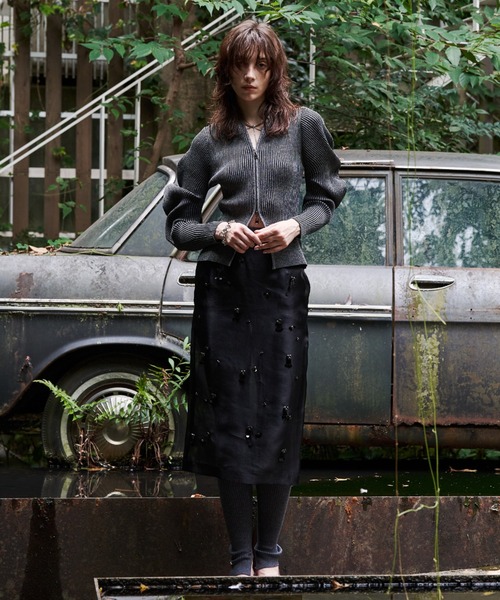 JOSE MOON(ジョゼムーン)の「ESCARGOT SLEEVE KNIT/エスカルゴスリーブニット(ニット/セーター・レディース・チャコールグレー/アイボリー/モカ・FREE)」の15枚目の写真