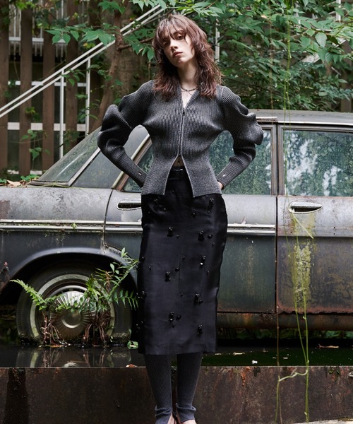 JOSE MOON(ジョゼムーン)の「ESCARGOT SLEEVE KNIT/エスカルゴスリーブニット(ニット/セーター・レディース・チャコールグレー/アイボリー/モカ・FREE)」の14枚目の写真