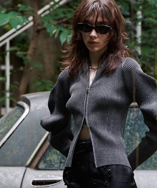 JOSE MOON(ジョゼムーン)の「ESCARGOT SLEEVE KNIT/エスカルゴスリーブニット(ニット/セーター・レディース・チャコールグレー/アイボリー/モカ・FREE)」の19枚目の写真