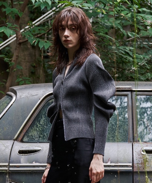 JOSE MOON(ジョゼムーン)の「ESCARGOT SLEEVE KNIT/エスカルゴスリーブニット(ニット/セーター・レディース・チャコールグレー/アイボリー/モカ・FREE)」の18枚目の写真