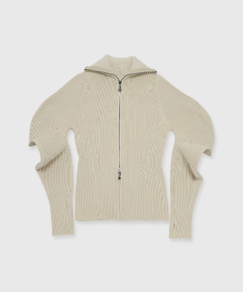 JOSE MOON(ジョゼムーン)の「ESCARGOT SLEEVE KNIT/エスカルゴスリーブニット(ニット/セーター・レディース・チャコールグレー/アイボリー/モカ・FREE)」の8枚目の写真