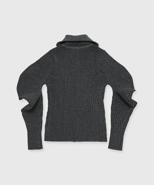 JOSE MOON(ジョゼムーン)の「ESCARGOT SLEEVE KNIT/エスカルゴスリーブニット(ニット/セーター・レディース・チャコールグレー/アイボリー/モカ・FREE)」の11枚目の写真