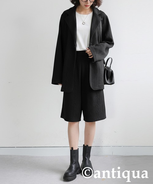 antiqua(アンティカ)の「立体柄 サルエルハーフパンツ(その他パンツ・レディース・グレー/ブラック・ONESIZE)」の14枚目の写真