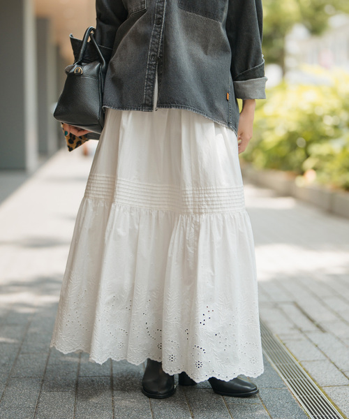 追加2》エンブロイダリーレーススカート（スカート）｜Spick & Span