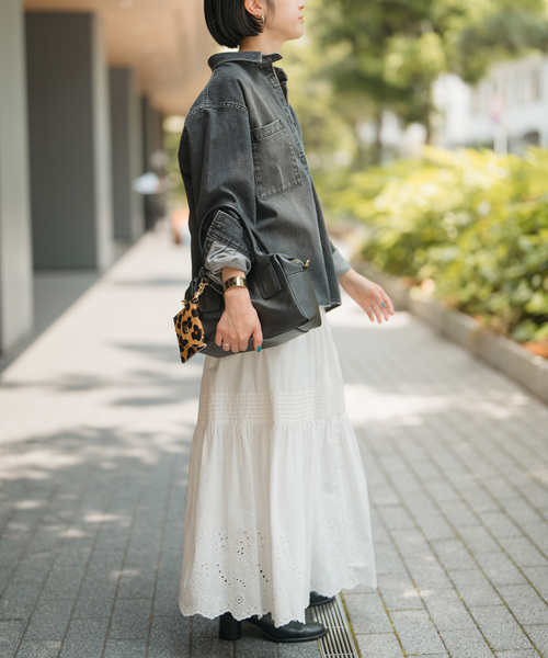 Spick & Span（スピックアンドスパン）の「《追加2》エンブロイダリーレーススカート（スカート・レディース・ブラック/ホワイト・36/38）」の15枚目の写真