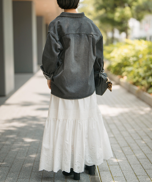 Spick & Span（スピックアンドスパン）の「《追加2》エンブロイダリーレーススカート（スカート・レディース・ブラック/ホワイト・36/38）」の16枚目の写真