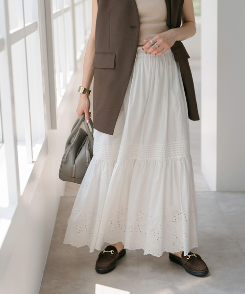 Spick & Span（スピックアンドスパン）の「《追加2》エンブロイダリーレーススカート（スカート・レディース・ブラック/ホワイト・36/38）」の19枚目の写真