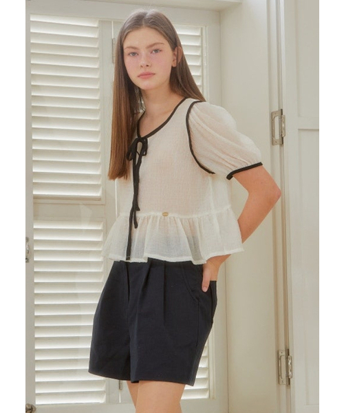 ANOETIC(アノエティック)の「ANC WAVE RIBBON PUFF BLOUSE_IVORY(シャツ/ブラウス・レディース・アイボリー・FREE)」の4枚目の写真