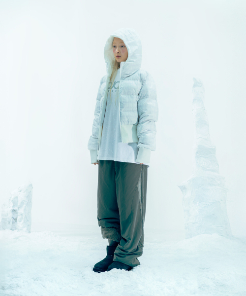 Reversible Check Padded Jacket / Ivory