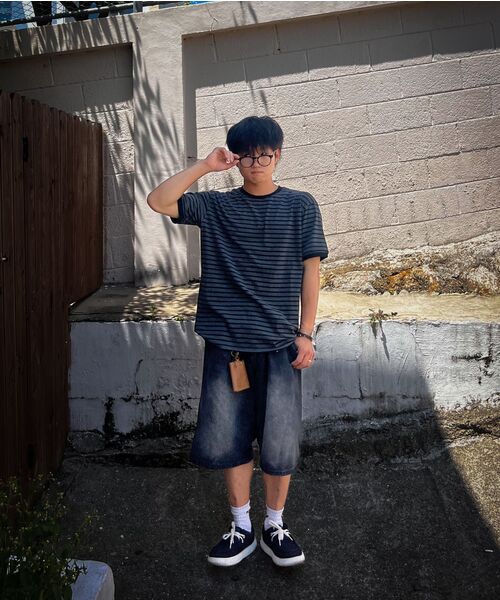 EXCONTAINER(エックスコンテナ)の「リブストライプハーフリンガーティーシャツ (チャコールグレー)(Tシャツ/カットソー・メンズ・その他・MEDIUM/LARGE/X-LARGE)」の8枚目の写真