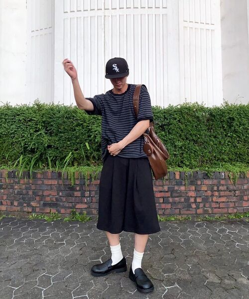 EXCONTAINER(エックスコンテナ)の「リブストライプハーフリンガーティーシャツ (チャコールグレー)(Tシャツ/カットソー・メンズ・その他・MEDIUM/LARGE/X-LARGE)」の10枚目の写真