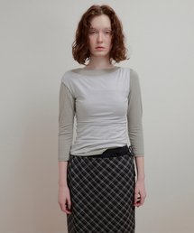 MODAL UNBALANCE SLEEVELESS TOP - GRAYISH BLUE