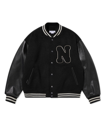NAMERCLOTHING（ネイマークローディング）の「N BOUCLE VARSITY JACKET BLACK（スタジャン）」