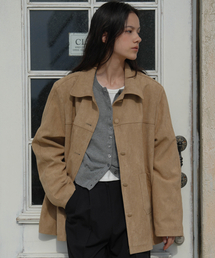 DEHEVE（デヘヴェ）の「Suede Single Half Jacket [Beige]（その他アウター）」