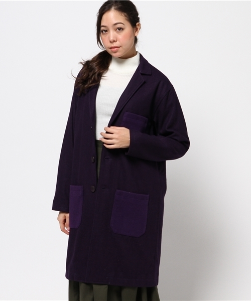OUTLET(アウトレット)の「【Omekashi】HIGHLAグラデーションワークコート(その他アウター・レディース・グレー/パープル/キャメル・FREE)」の3枚目の写真