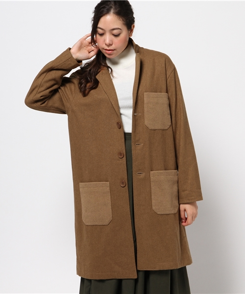 OUTLET(アウトレット)の「【Omekashi】HIGHLAグラデーションワークコート(その他アウター・レディース・グレー/パープル/キャメル・FREE)」の1枚目の写真
