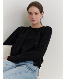 Pea wool cardigan (black)