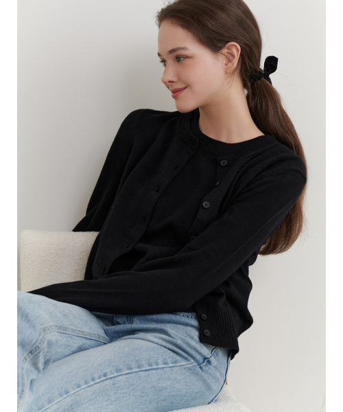 RE_L（リエル）の「Pea wool cardigan (black)（カーディガン/ボレロ・レディース・その他・FREE）」の2枚目の写真