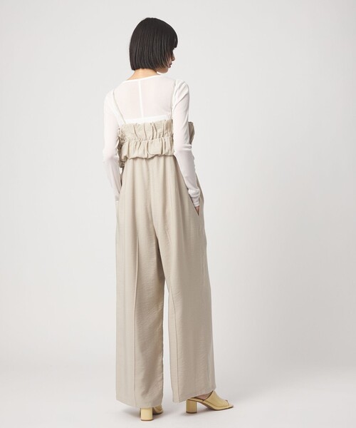 EMMEL REFINES（エメルリファインズ）の「＜EMMEL REFINES＞EM ビスチェライク サロペット（サロペット/オーバーオール・レディース・ベージュ/ブラック・M/S）」の4枚目の写真