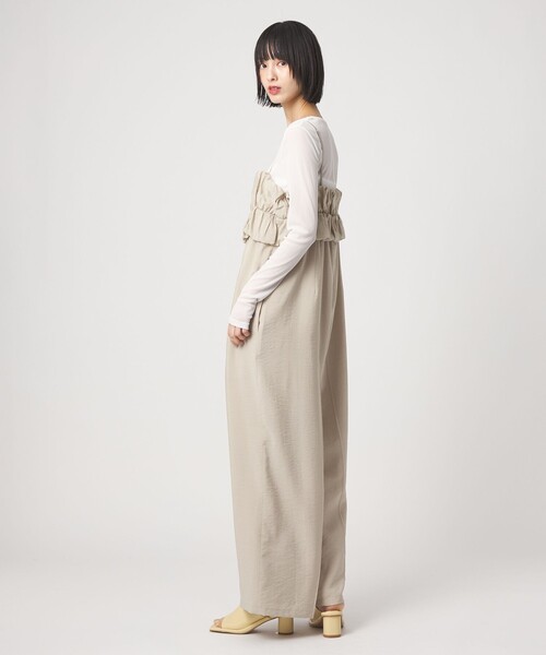 EMMEL REFINES（エメルリファインズ）の「＜EMMEL REFINES＞EM ビスチェライク サロペット（サロペット/オーバーオール・レディース・ベージュ/ブラック・M/S）」の5枚目の写真