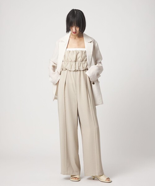 EMMEL REFINES（エメルリファインズ）の「＜EMMEL REFINES＞EM ビスチェライク サロペット（サロペット/オーバーオール・レディース・ベージュ/ブラック・M/S）」の6枚目の写真