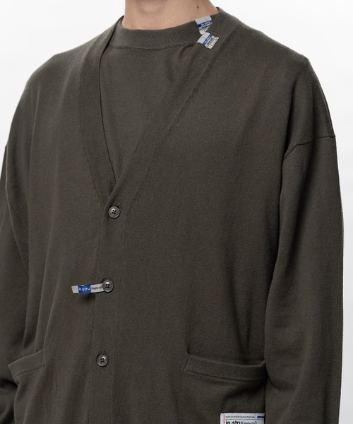 In・stru(men-tal).（インストルメンタル）の「High Gauge Knit Cardigan（カーディガン/ボレロ・メンズ・カーキ/ブラック/グレー・46/44/48）」の10枚目の写真