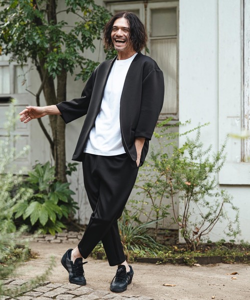 CAMBIO(カンビオ)の「mj11331- リラックスポンチノーカラー7分袖ジャケット(CMB-R0190)(ノーカラージャケット・メンズ・ネイビー/ブラック/グレー・L/M/S)」の7枚目の写真