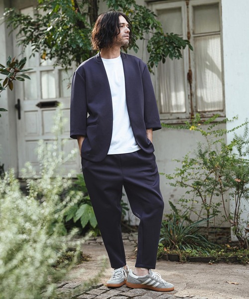 CAMBIO(カンビオ)の「mj11331- リラックスポンチノーカラー7分袖ジャケット(CMB-R0190)(ノーカラージャケット・メンズ・ネイビー/ブラック/グレー・L/M/S)」の14枚目の写真