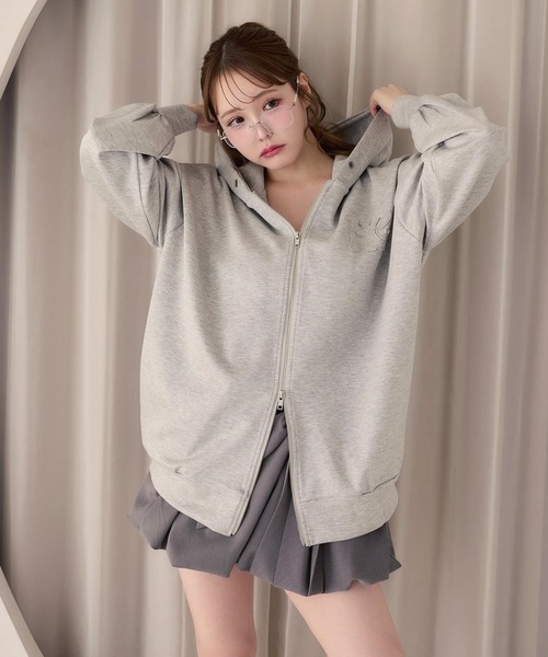 セール】ゆるたぽシルエット/オーバーサイズグリッターパーカー