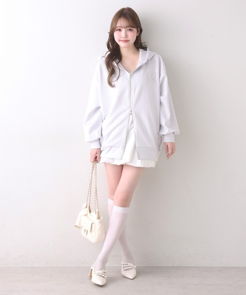 ゆるたぽシルエット/オーバーサイズグリッターパーカー（パーカー