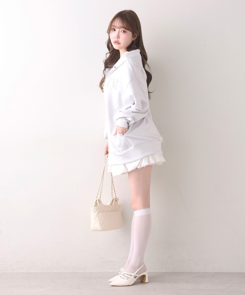 ゆるたぽシルエット/オーバーサイズグリッターパーカー（パーカー