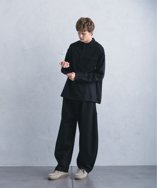 +phenix(プラスフェニックス)の「【WEB・直営店限定】+phenix(プラスフェニックス)COCOON SILHOUETTE RELAXED PANTS コクーンシルエット リラックス パンツ(その他パンツ・メンズ・ブラック/チャコール・M/XL/L)」の7枚目の写真