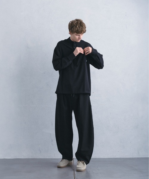 +phenix(プラスフェニックス)の「【WEB・直営店限定】+phenix(プラスフェニックス)COCOON SILHOUETTE RELAXED PANTS コクーンシルエット リラックス パンツ(その他パンツ・メンズ・ブラック/チャコール・M/XL/L)」の9枚目の写真