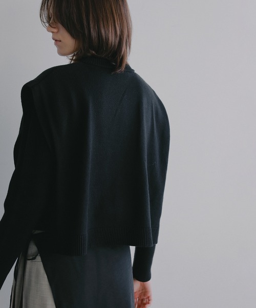 MANOF(マノフ)の「RIB FLAP KNIT TOPS(ニット/セーター・レディース・アイボリー/ブラック・F)」の18枚目の写真