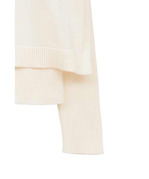 MANOF(マノフ)の「RIB FLAP KNIT TOPS(ニット/セーター・レディース・アイボリー/ブラック・F)」の22枚目の写真