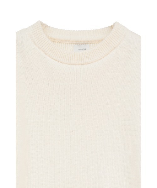 MANOF(マノフ)の「RIB FLAP KNIT TOPS(ニット/セーター・レディース・アイボリー/ブラック・F)」の21枚目の写真