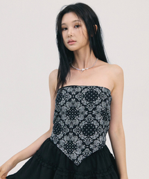 BABLETWO（ビーエイブルトゥー）の「rin paisley top-black（Tシャツ/カットソー）」