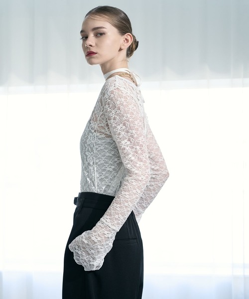 HARE(ハレ)の「【CEREMONY】2WAYレースタイトトップス(HARE)(Tシャツ/カットソー・レディース・ブラック/ホワイト・FREE)」の11枚目の写真