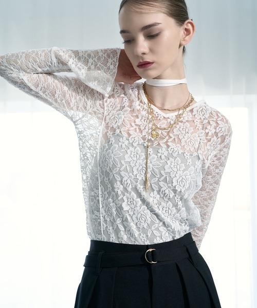 HARE(ハレ)の「【CEREMONY】2WAYレースタイトトップス(HARE)(Tシャツ/カットソー・レディース・ブラック/ホワイト・FREE)」の15枚目の写真