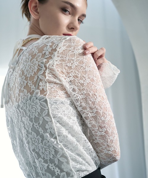 HARE(ハレ)の「【CEREMONY】2WAYレースタイトトップス(HARE)(Tシャツ/カットソー・レディース・ブラック/ホワイト・FREE)」の17枚目の写真