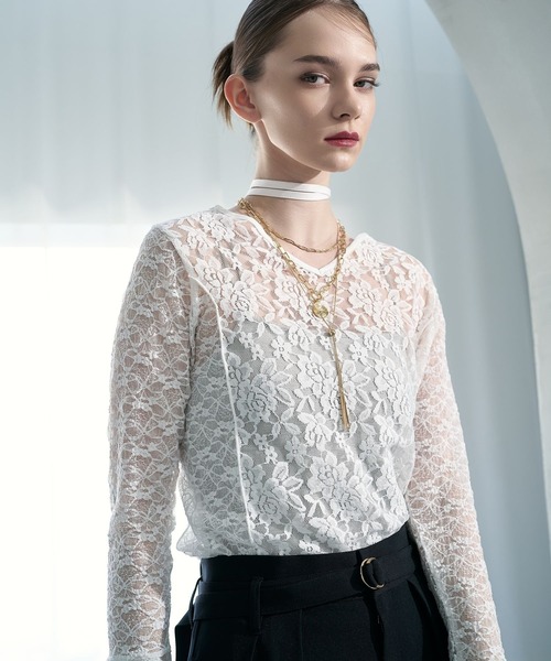 HARE(ハレ)の「【CEREMONY】2WAYレースタイトトップス(HARE)(Tシャツ/カットソー・レディース・ブラック/ホワイト・FREE)」の18枚目の写真