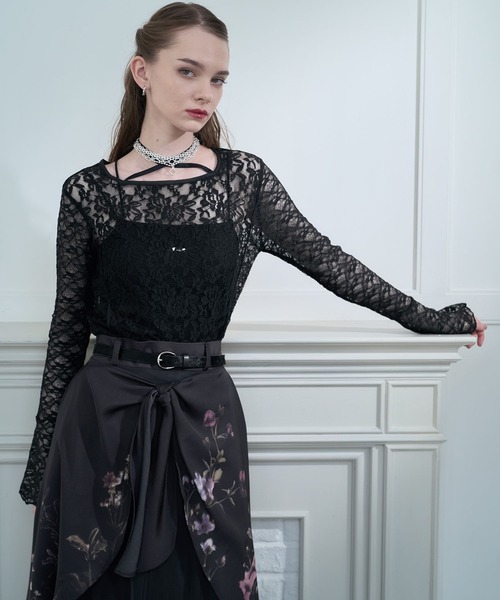 HARE(ハレ)の「【CEREMONY】2WAYレースタイトトップス(HARE)(Tシャツ/カットソー・レディース・ブラック/ホワイト・FREE)」の19枚目の写真