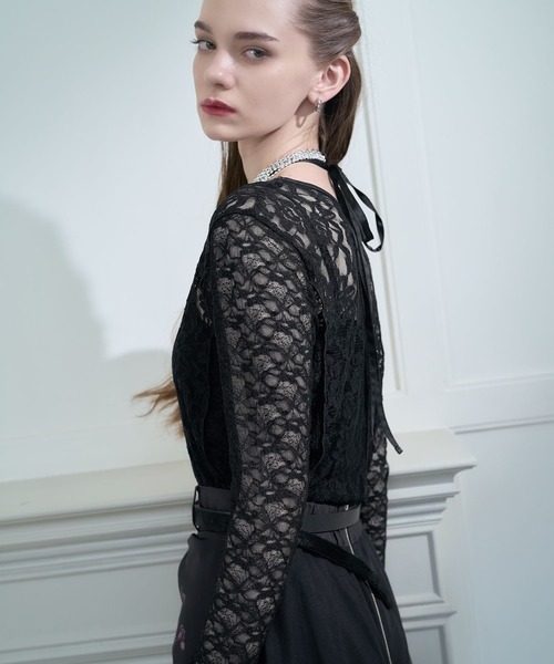 HARE(ハレ)の「【CEREMONY】2WAYレースタイトトップス(HARE)(Tシャツ/カットソー・レディース・ブラック/ホワイト・FREE)」の22枚目の写真