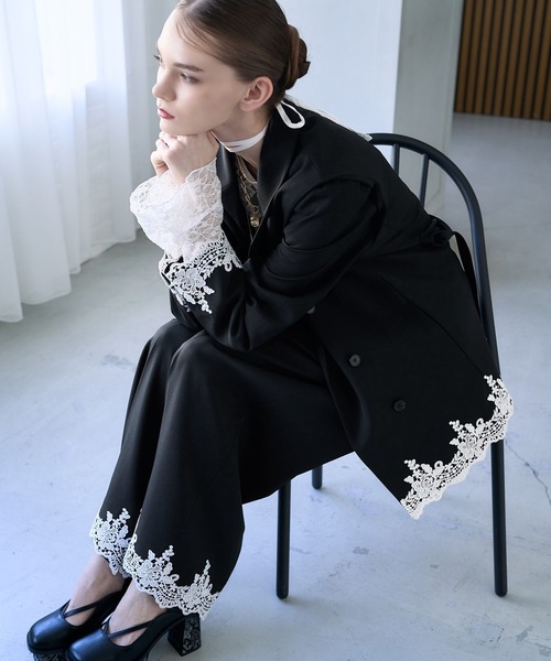 HARE(ハレ)の「【CEREMONY】2WAYレースタイトトップス(HARE)(Tシャツ/カットソー・レディース・ブラック/ホワイト・FREE)」の9枚目の写真